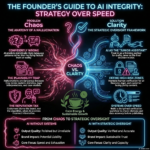 Visual guide comparing AI chaos versus clarity, illustrating how AI hallucinations occur and how businesses can implement strategic oversight frameworks for responsible AI use.